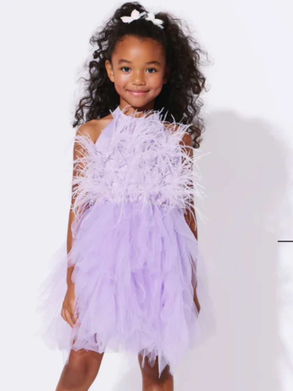 Lola + The Boys Lavender Haze Feather Dress Sz. 8